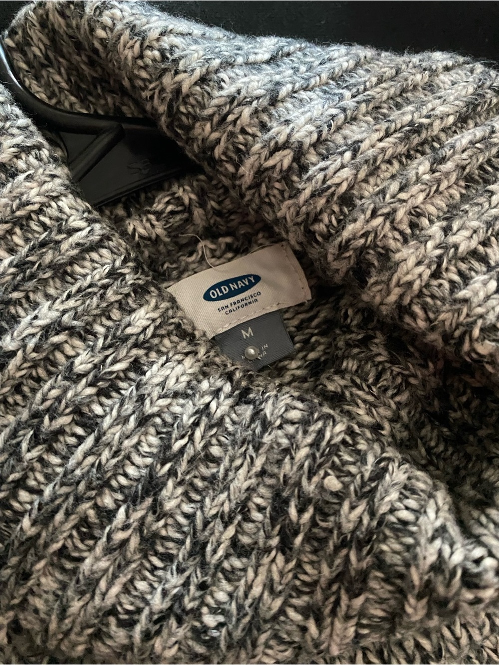 Old Navy Woman’s Black & White Marled Turtleneck Sweater